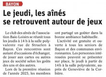 « Belote & Re » 1er rendez-vous de l’année
