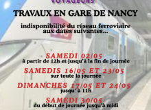 Travaux en gare de nancy : indisponibilité du réseau ferroviaire