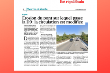 Est Républicain : Erosion du pont de Bayon