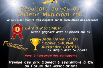 Résultats du jeu du bulletin municipal n°11