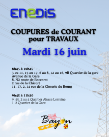 Coupures électriques pour travaux