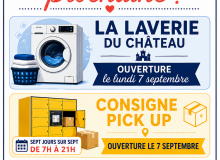 Nouveau commerce : Laverie du château, Les doigts de Fée et Consignes Pick up