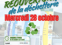 Réouverture de la Déchetterie de Bayon