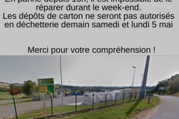 Déchetterie Bayon : Compacteur à carton en panne