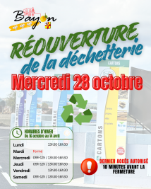 Réouverture de la déchetterie de Bayon
