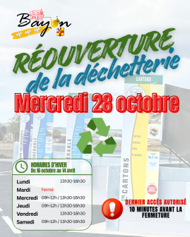 Réouverture de la déchetterie de Bayon